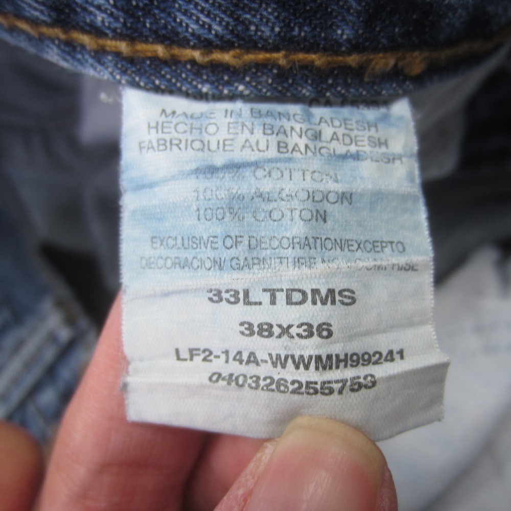 Wrangler 20X Jeans mens 38x36 Blue Straight Leg Medium Wash Western‎ Distressed - Picture 5 of 14